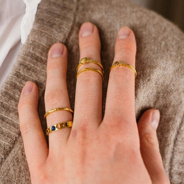 The Colourful Aura 5 Pcs Set Golden Bohemian Vintage Tribal Metallic Fashion Fingers Rings