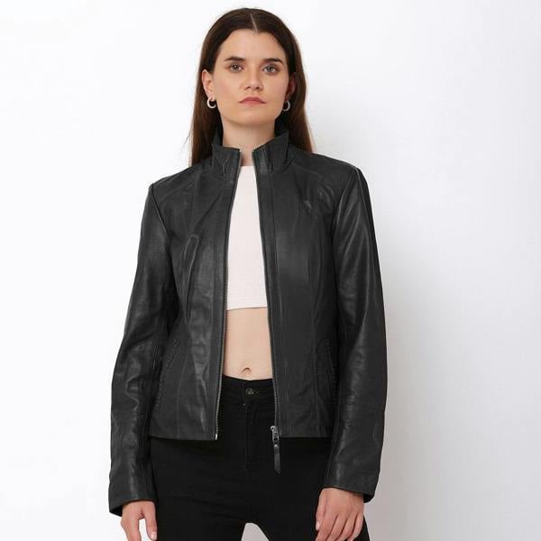 Women’s Black Leather Jacket Reilly 6156 -5