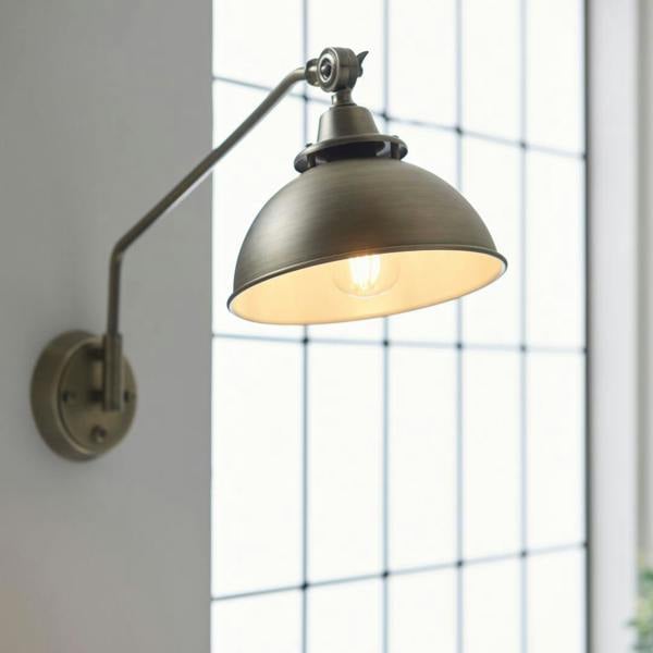 Pagazzi Lighting Madison Adjustable Antique Brass Wall Light