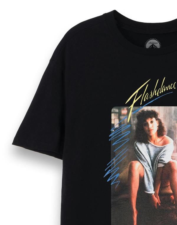 Flashdance Womens Black Alex Short Sleeved T-Shirt