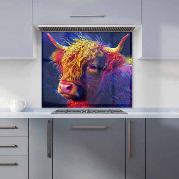 Warren Reed - Designer Vibrant Highland Cow Kitchen Splashback