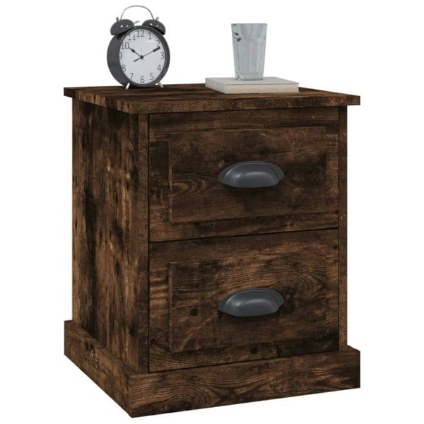 Berkfield Bedside Cabinet Smoked Oak 39x39x47.5 cm Engineered Wood