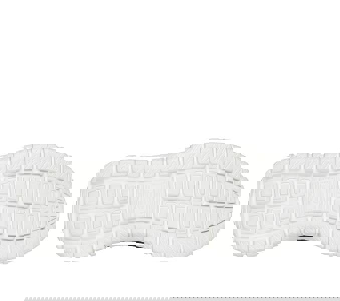 Skechers Track Glendor Mens Lace Up Gym Memory Foam Sport Trainers, close-up view of the white rubber sole highlighting the tread pattern.