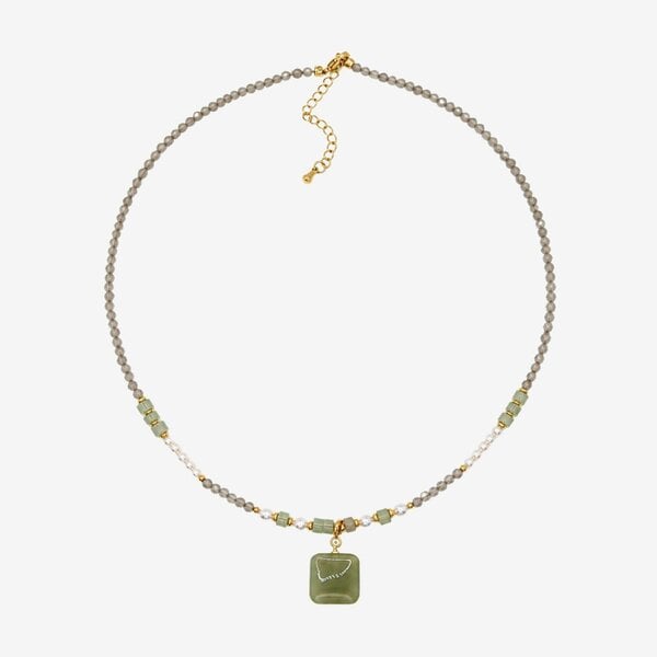 Uchi & Soto Shikaku Green Bead Necklace