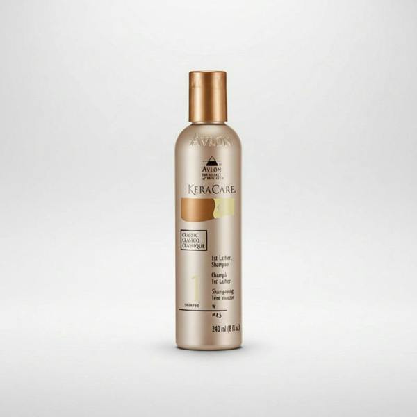 Avlon KeraCare shampoo bottle on a white background