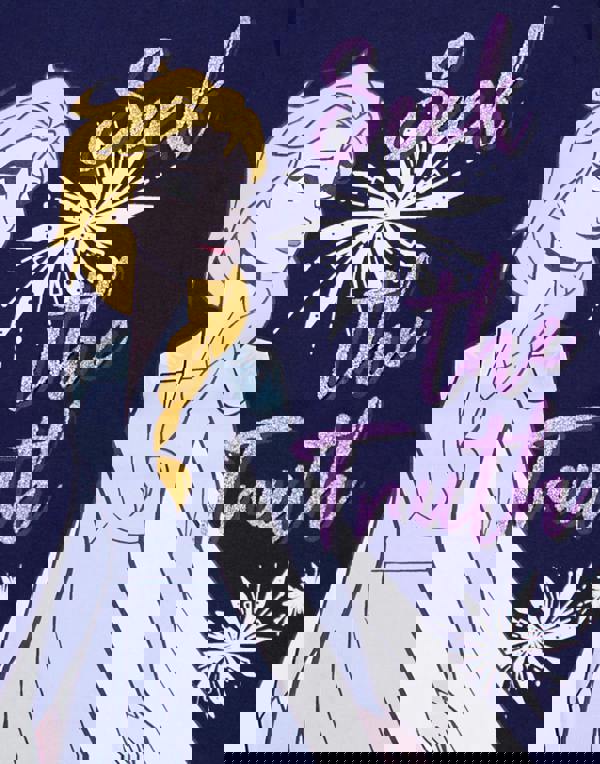 Disney Girls Blue Elsa Short Sleeved T-Shirt