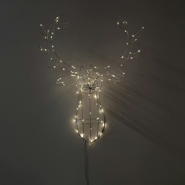 Samuel Alexander 70cm Festive Christmas Indoor Outdoor Twinkling LED Reindeer Head in Warm White