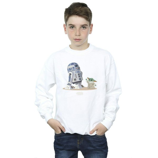 Star Wars Boys The Mandalorian R2D2 And Grogu Sweatshirt - White