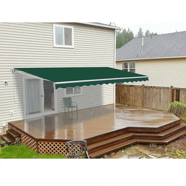 Retractable Patio Awning - Manual Shelter - Green Awnings Living and Home