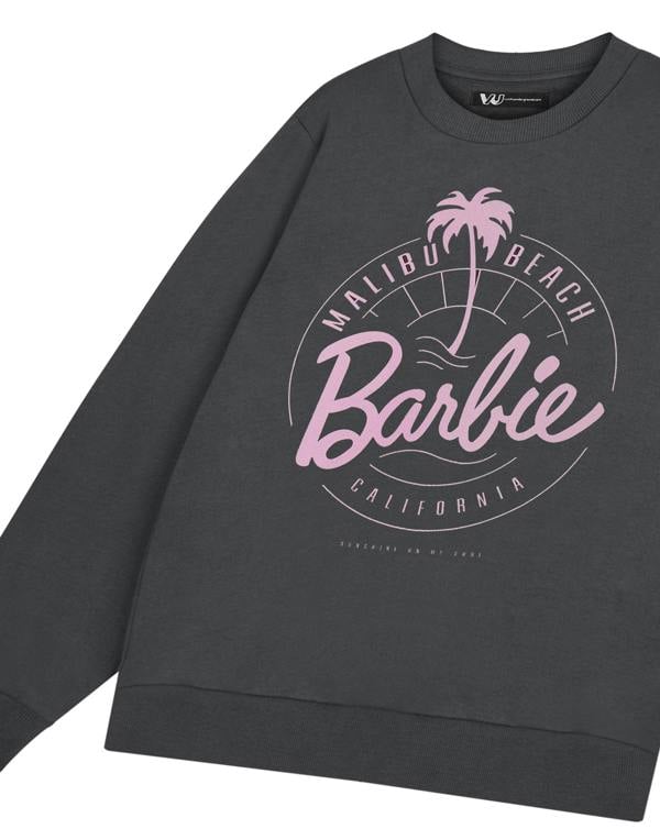 Barbie Womens Grey Malibu Beach Sweatshirt