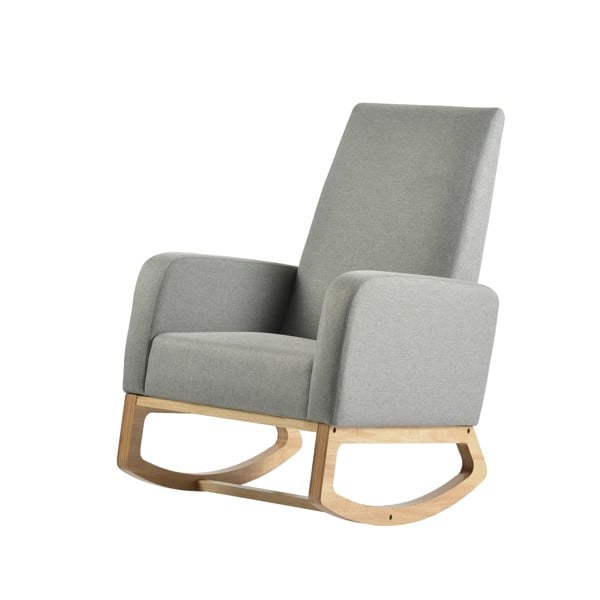 Kub Askern Nursing Rocking Chair - Light Oak and Light Grey Cushions