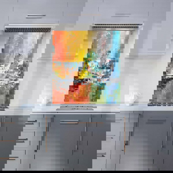 Warren Reed - Designer Impressionist's Palette: Colorful Abstraction Kitchen Splashback