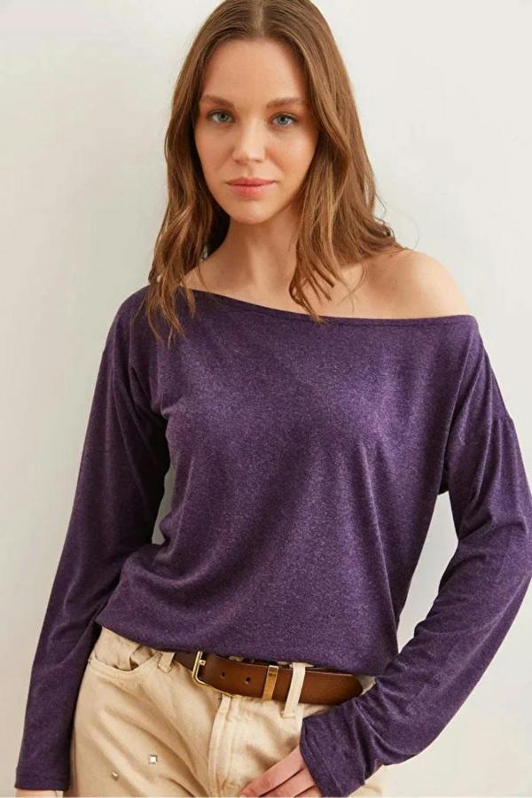 Hoxton Gal Boat Neck Wool-Viscose Draped Jumper