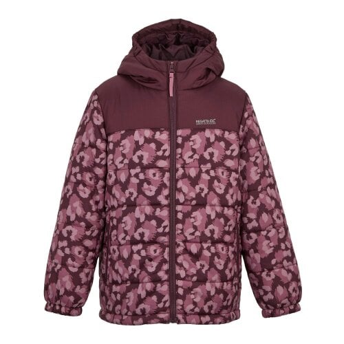 Regatta Kids Lofthouse Leopard Print Padded Jacket - Fig/Violet - 15-16 Years - Fig/Violet - 70% Polyester/30% Recycled Polyester