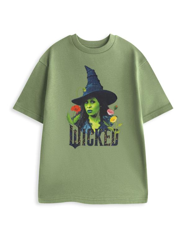 Wicked Unisex Green Elphaba Poppies Short Sleeved T-Shirt