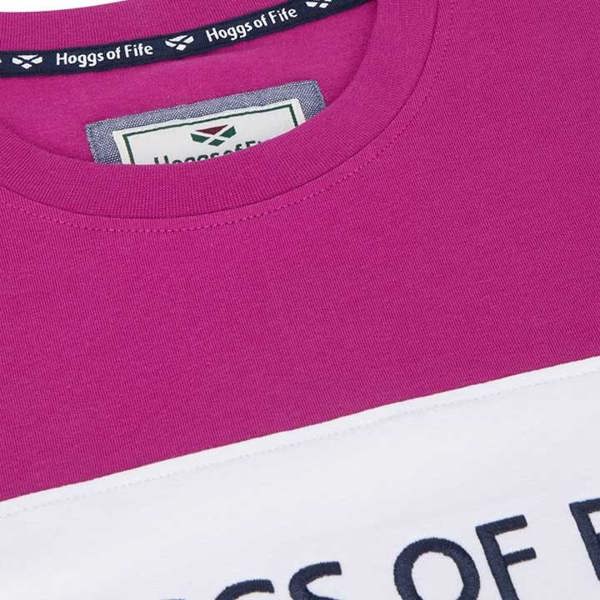 Close-up of Hoggs of Fife Darcie T-shirt showing crew neckline and soft-touch fabric, styled for relaxed outdoor comfort