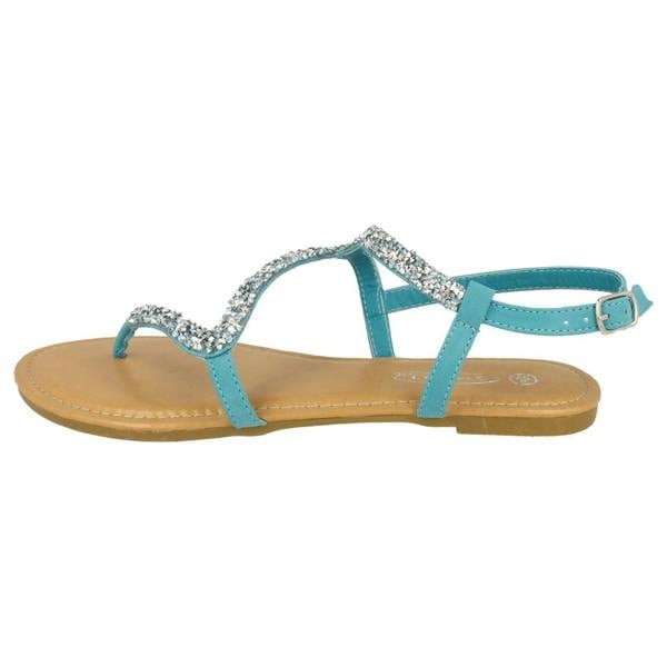 Spot On Ladies Spot On Open Toe Glitter Swirl Sandals