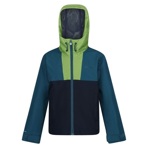 Regatta Boy's Hanleigh Waterproof Jacket - Piquant Green/Moroccan Blue/Navy