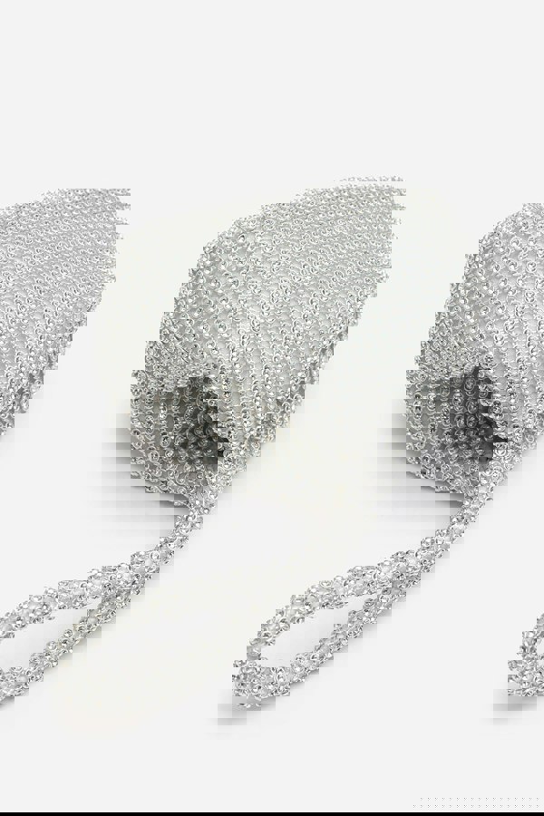 Where's That From Cascabel Mini Chainmail Pouch Bag In Silver