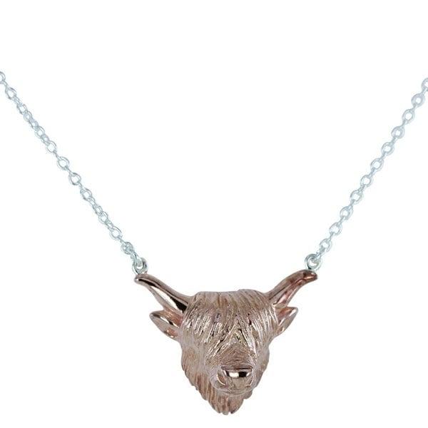 Sterling Silver Highland Cow Necklace - Reeves & Reeves