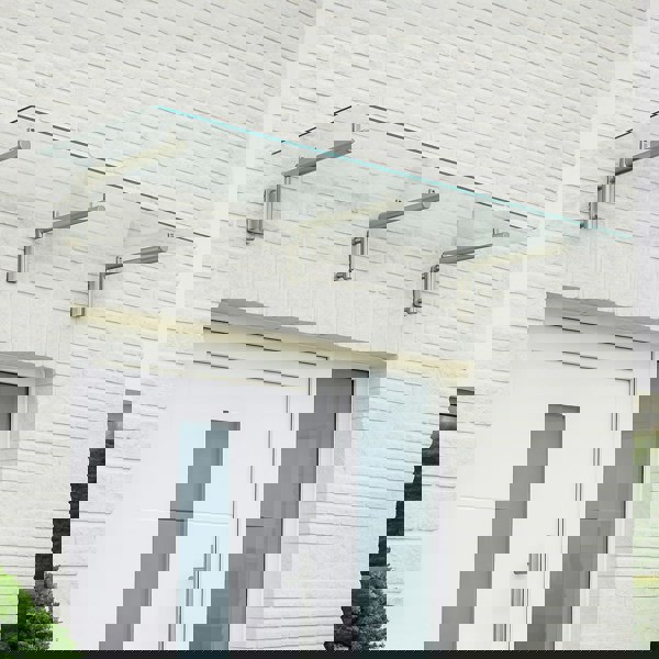 Monstershop Glass Door Canopy & Brackets - 180cm W x 80cm D