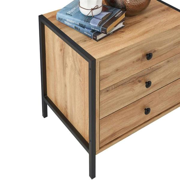 Timber Art Design Zahra Bedside Table Cabinet Bedroom Furniture Nightstand 3 Drawer
