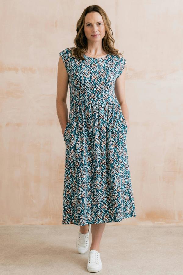 Lily & Me Sway Organic Cotton Jersey T-Shirt Dress Restore Ocean