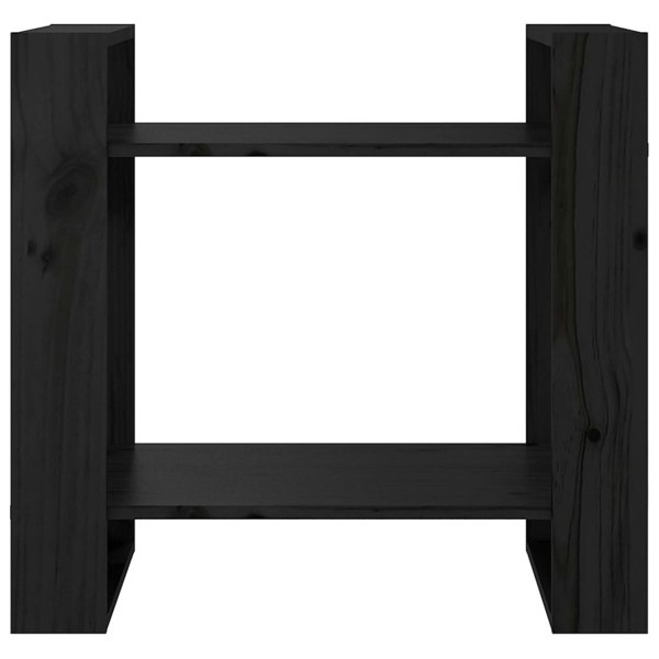 Berkfield Book Cabinet/Room Divider Black 60x35x57 cm Solid Wood Pine