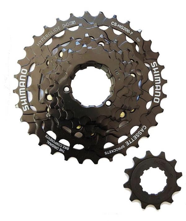 Shimano Tourney TX CS-HG200-7 7 Speed Bicycle Cassette, 12-32T, Hyperglide - Black