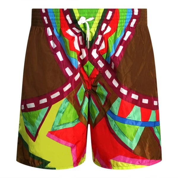 Dsquared2 Colourful Abstract Design Swim Shorts - Brown