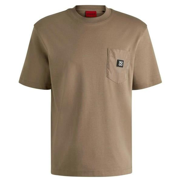 Hugo Mens Logo Regular T-Shirt - Medium Brown - 