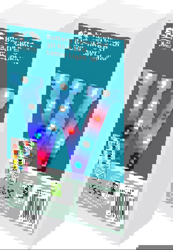 St Helens Battery Operated RGB Letter   With Remote Control Letter W