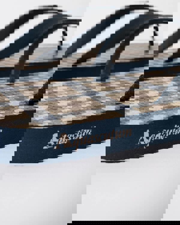 Aquascutum Iconic Mens Flip-Flops with Club Check Print in Navy 11