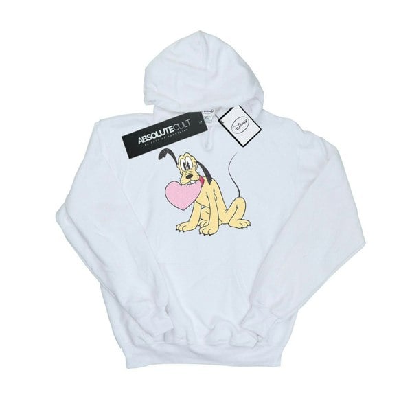 Disney Womens/Ladies Pluto Love Heart Hoodie - White