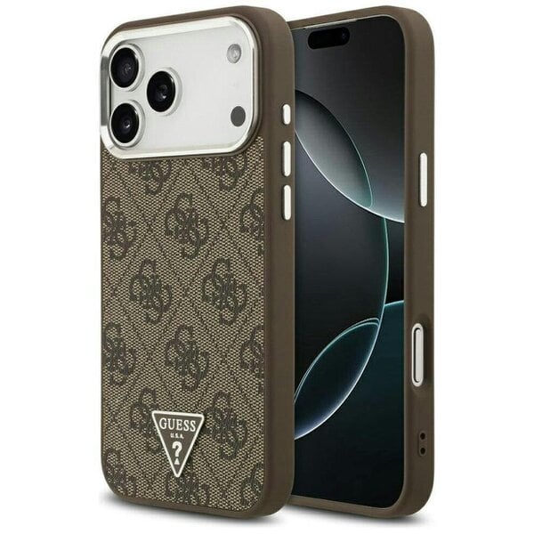 Guess 4G Triangle Logo Case with MagSafe for iPhone 17 Pro Max 6.9" Brown - GUHMP17XP4TSRCMW