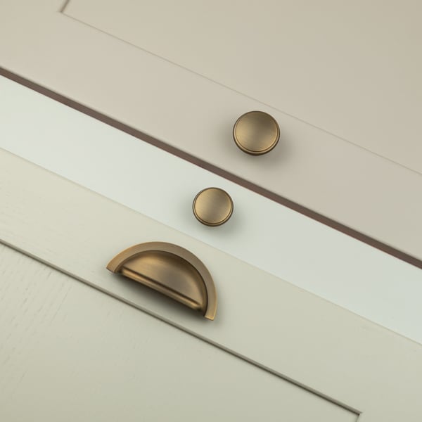 Handle & Home Dark Antique Brass Cabinet Knobs & Coordinating Cup Handle