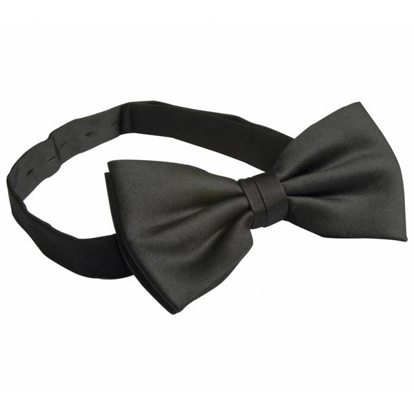 Premier Tie - Unisex Plain Bow Tie (Pack of 2) - Black