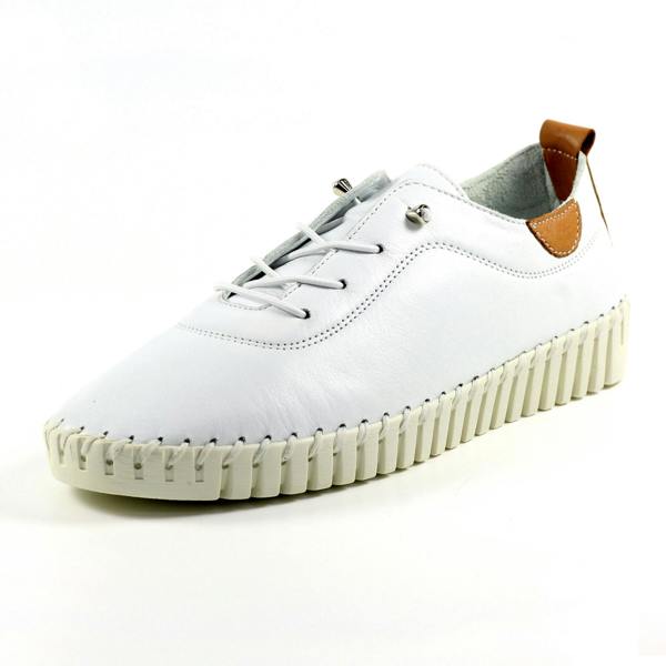 Lunar Womens/Ladies Flamborough Leather Shoes - White - 
