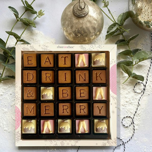 CHOC ON CHOC Eat, Drink & Be Merry Chocolate Message Box