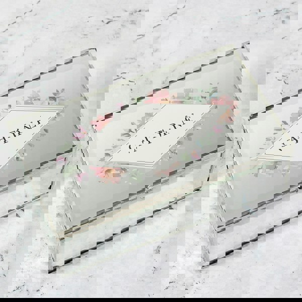 Personalised Memento Company Personalised Floral Watercolour Mirrored Jewellery Box