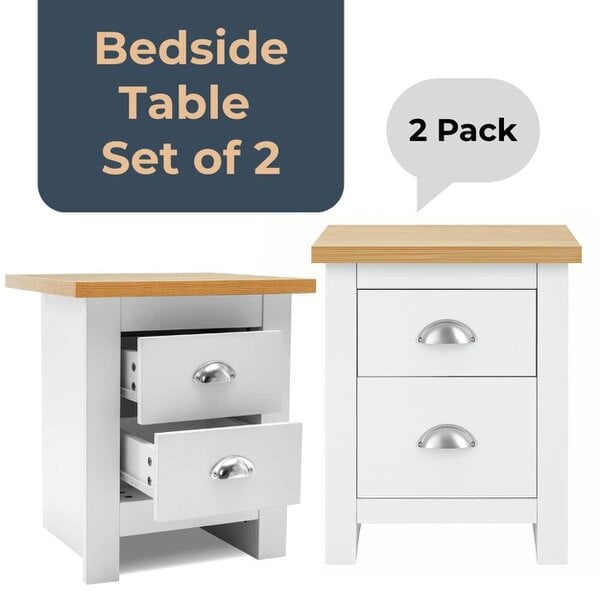 Kosy Koala Bedside Table Cabinet Side End Table Nightstand Storage Organizer Pair of 2