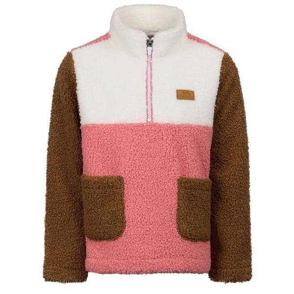 Trespass Childrens/Kids Mitta Colour Block Fleece Top - Peach Pink - 