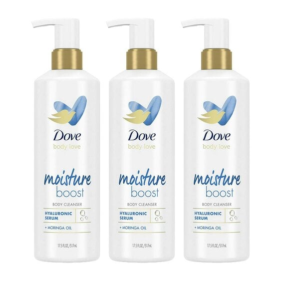 Dove Body Love Moisture Boost Body Cleanser with Hyaluronic Acid, 517ml, 3pk