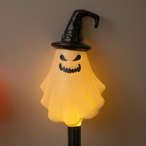 Samuel Alexander Set of 6 Halloween Light Up Pumpkin & Ghost Path Lights with Ground Stakes