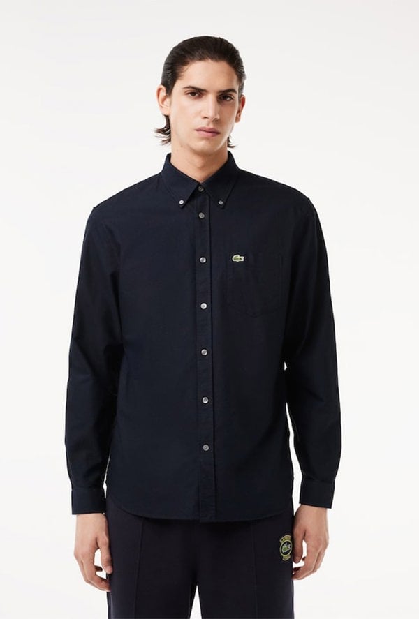 Lacoste Men's Regular Fit Cotton Oxford Shirt - Navy