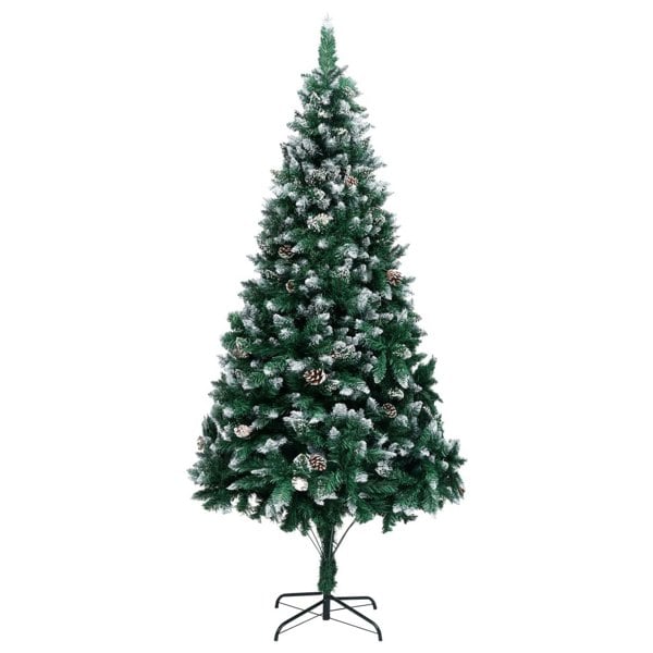 Berkfield Artificial Christmas Tree with Pine Cones and White Snow 210 cm