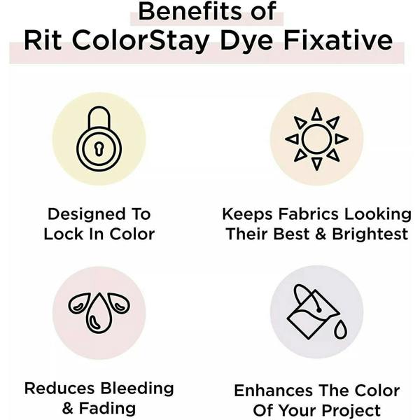 Rit Color Stay Dye Fixative Liquid - Fabric Colour Lock Sealer 8oz