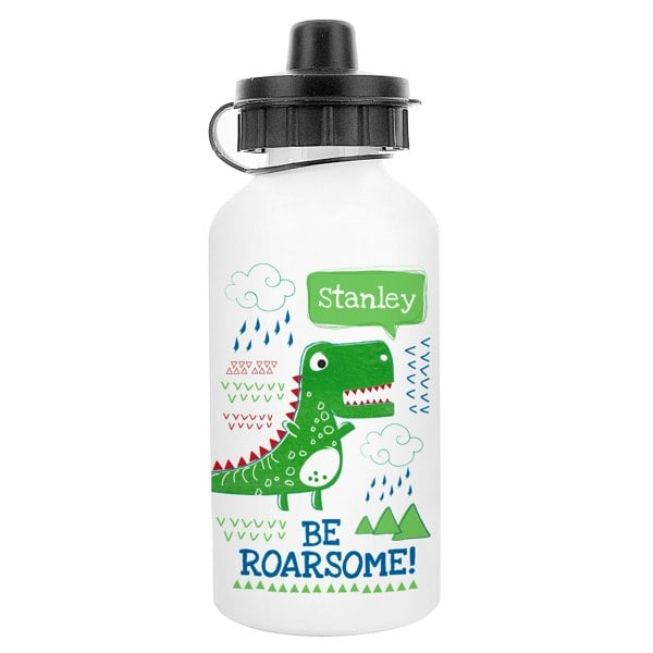 Personalised Memento Company Personalised 'Be Roarsome' Dinosaur Drinks Bottle