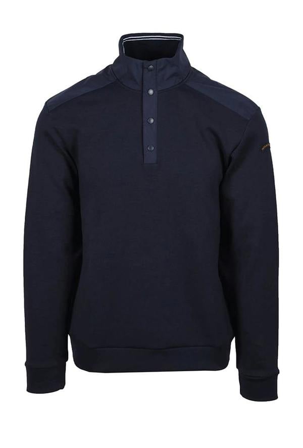 Paul & Shark Active Fleece Cotton Sweatshirt with Typhoon Half Button-Up