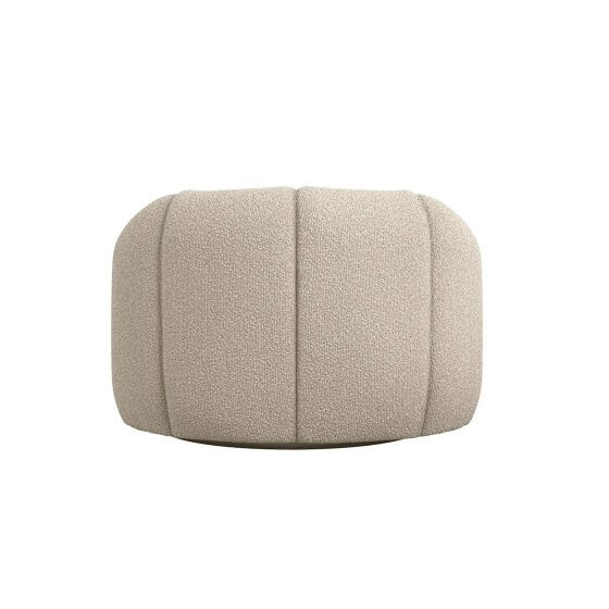 Wyld Haus Juniper Retro Upholstered Cream Boucle Swivel Armchair